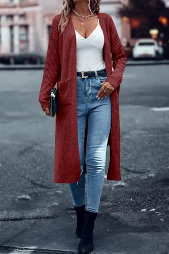 Image of Danedvi Long Cardigan Sweaters Women Trendy Open Front Coat with Pockets