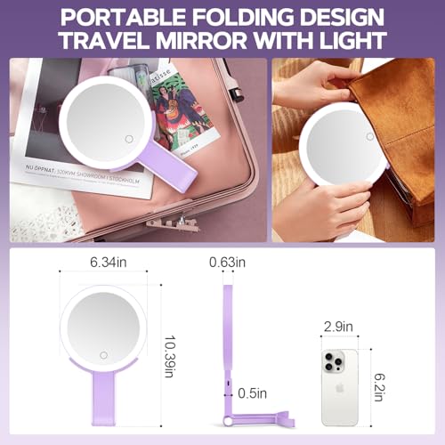 Espejo para maquillaje redondo con luz y aumento 30X miniatura 6