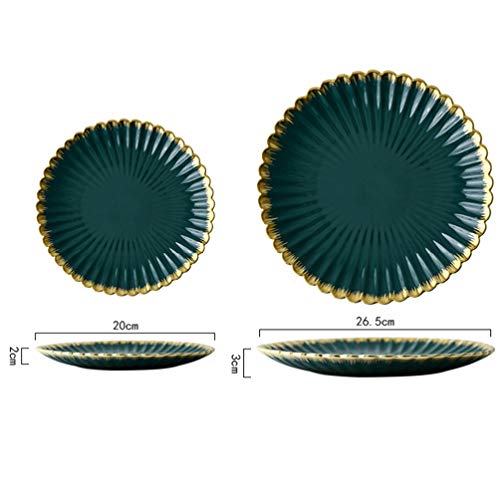 Conjuntos de pratos de porcelana para jantar da Vosarea com borda dourada de crisântemo e placa de c