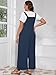 AusLook Plus Size Women's Adjustable Straps Jumpsuits Navy Blue 3X Casual Loose Wide Leg Overalls with Pockets