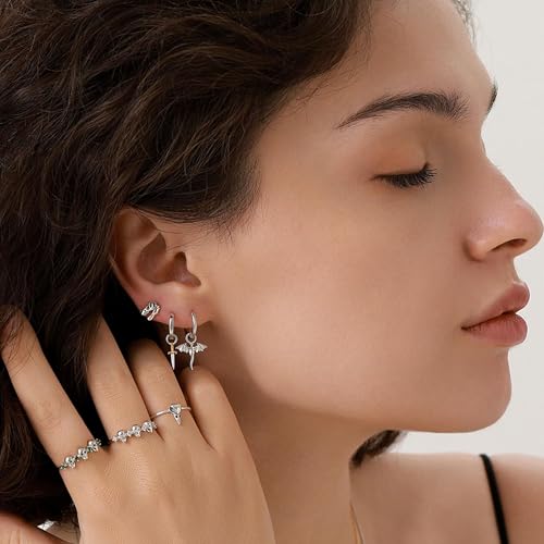 Tiny Dragon Huggie Small Hoop Earrings with Charm Personalized Dragon Silver or 18k Gold Plated Dagon Drop Dangle Earrings for Women4