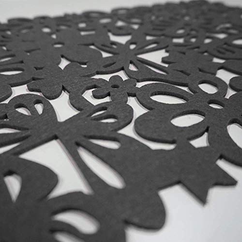 Phnam Rectangle Hollow Out Felt Table Runners 40X11 Inch Household Desk Mat For Home Kitchen Decoration Washable #TOP2