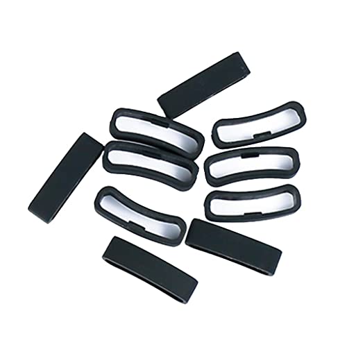Anneaux de fixation 24mm en silicone noir haute résistance pour montres