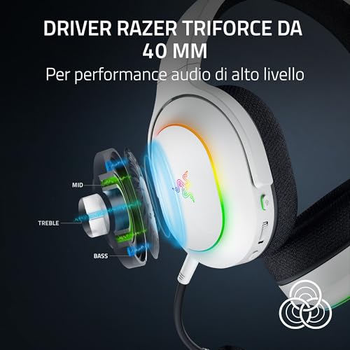 Barracuda X Chroma - Cuffie da gioco wireless multipiattaforma con 6 zone Chroma RGB (SmartSwitch Hyperspeed e Bluetooth, driver da 40 mm, microfono cardioide HyperClear staccabile) Bianco - Cuffia gaming - Immagine 4