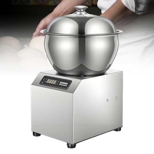 Mezclador de masa comercial con cuenco de acero inoxidable y temporizador para restaurante, panadería, pizzería