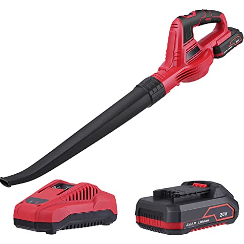 Hainar Cordless Leaf Blower, 20V Electric Leaf Blower 2.0Ah Lithium Cordless Sweeper, for Clearing Leaf & Detritus, Sweeping Snow, Patio/Deck/Garden Cleaning, Garage Dusting