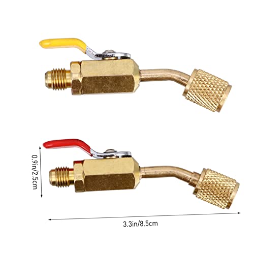 Válvula de bola angular PRETYZOOM y conector de refrigeración para vacío, 3 uds 2