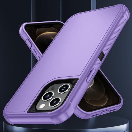 Image of SunStory Compatible with iPhone 12 Pro Max Case with HD Screen Protector, 3-Layer Heavy Duty Full-Body Cover,3 in 1 Hybrid Protective Case for iPhone 12 Pro Max 6.7 inch,Violet