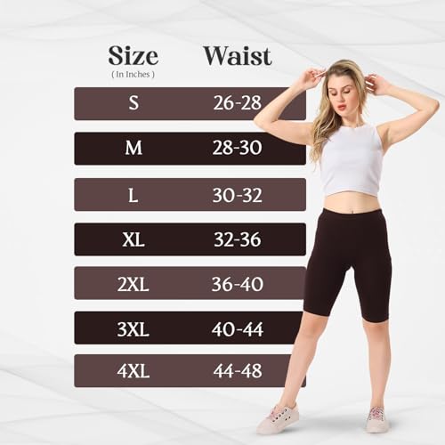 Image of TRASA Women's Cotton Fashion Biker Workout Cycling Shorts, Avialable Sizes: S,M,L,XL,2XL,3XL
