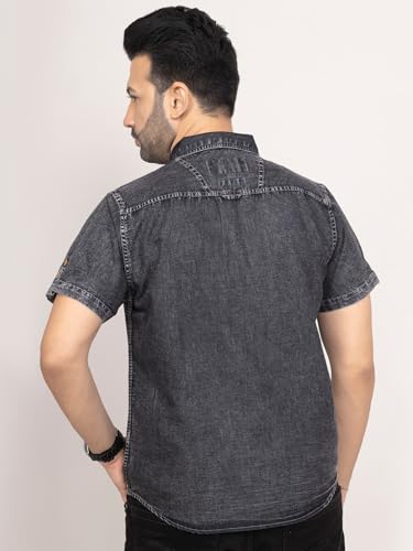 Image of Men's Denim Casual Shirts for Men | Half Sleeve Shirt | Regular Fit
