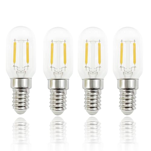 FLSNT - Bombilla LED E14, equivalente a 25 W, 2 W, T22, bombilla de nevera, 230 lm, 2700 K, color blanco cálido, bombilla pequeña rosca para nevera, campana, lámparas de sal, lámparas de coser, no