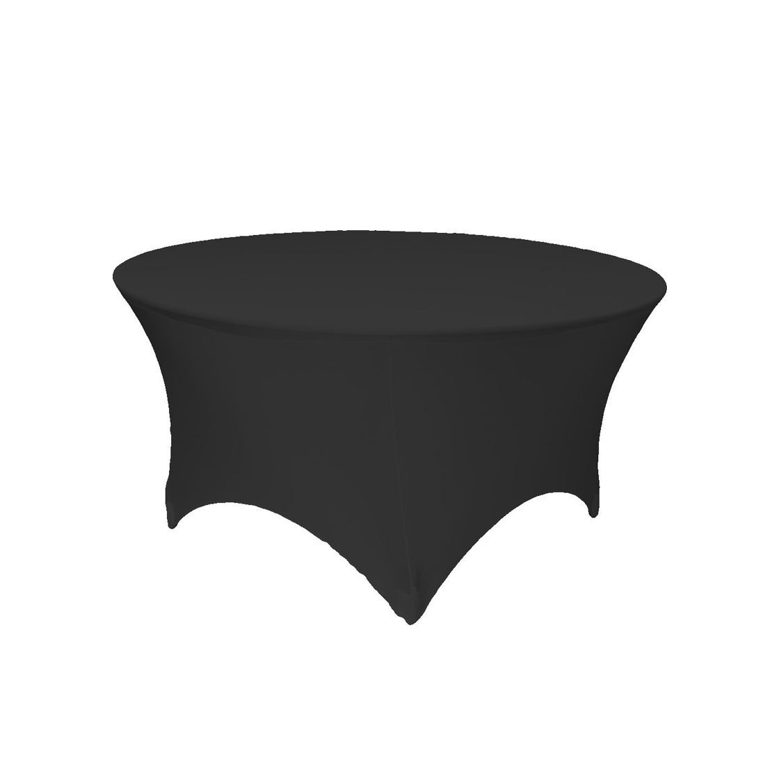 GFCC 4ft. Black Round Stretch Tablecloth Table Cover