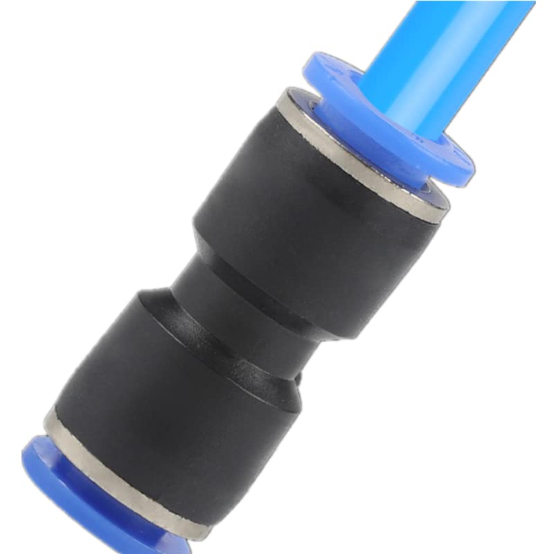 Conector recto neumático de poliuretano de 2 vías, paquete de 100 unidades para tubos de 4/6/8/10/12 mm (12 mm)