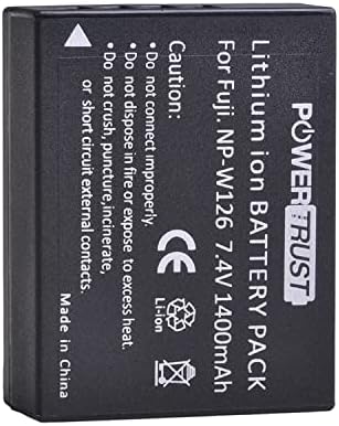 PowerTrust 2-Pack NP-W126 NP-W126S Battery and Charger for Fujifilm X-T200 X100V X-S10 XT30 XT-20 X-E3 X-T3 X-T2 X-T1 X-T100 X-Pro3 X-H1 X-A5 X-A1 X-E1 X-M1 X-Pro1 HS30EXR HS33 EXR HS50EXR