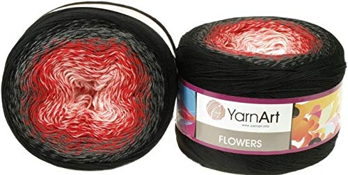 Image of Yarn Art Flowers 55% Cotton 45% Acrylic 250gr 1094yds Multicolor Rainbow Crochet Spring Summer 2 Sport Yarn (282)