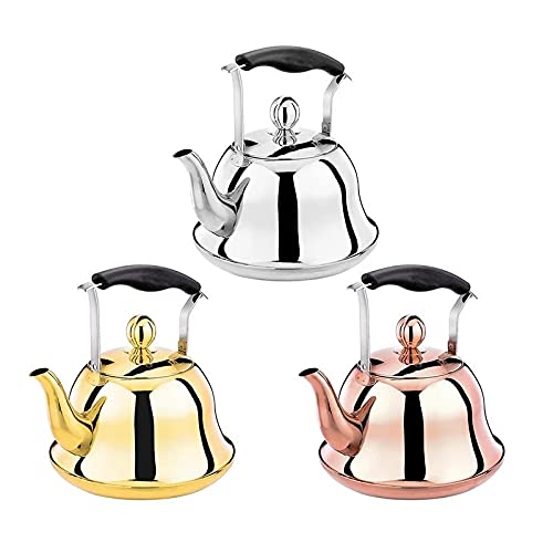 Whistling Rose Gold Infuser Teapot, Stainless Steel, 2-Liter (A)