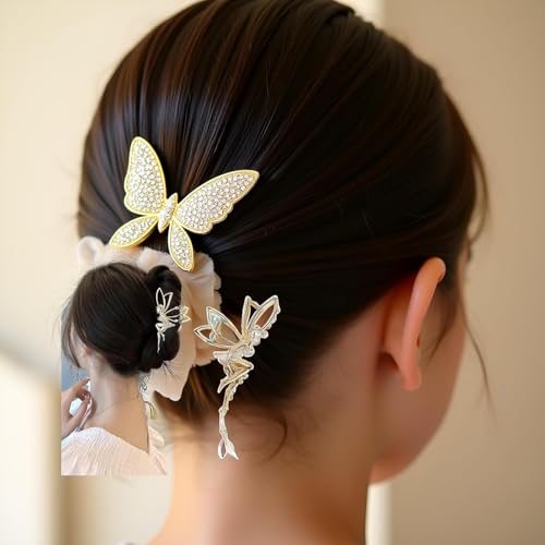 Pinzas metálicas con cristales para cabello miniatura 6