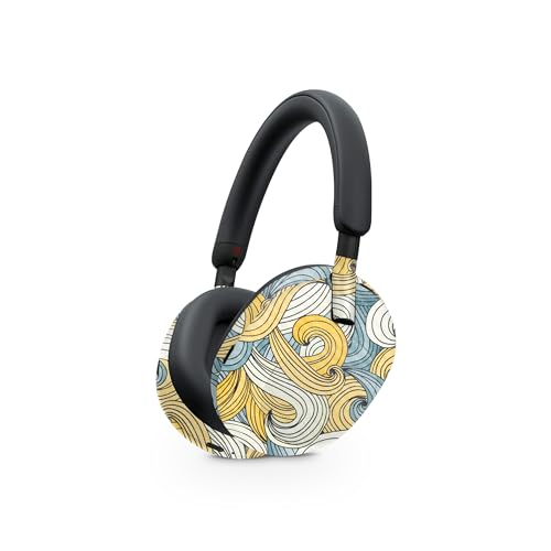 Image of MightySkins Carbon Fiber Skin Compatible with Sony WH-1000XM5 Headphones - Turbulence | Protective, Durable, and Unique Vinyl Decal wrap Cover | Easy to Apply, Remove, and Change Styles