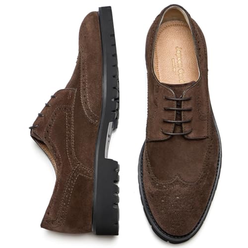 Men's Dress Shoes Wingtip Genuine Cowhide Leather Oxfords with Brogue Derby Shoes for Wedding, Business, Fomal Occasions3