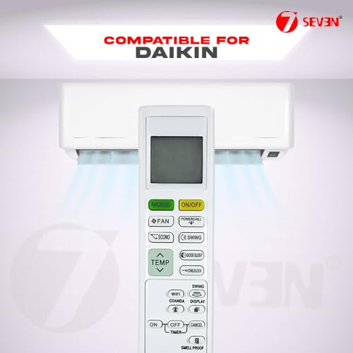 Image of 7SEVEN Compatible with Daikin AC Remote Control ARC484B21 Model 214B Suitable for Split and Window 1 1.5 2 Ton Air Conditioner Remote - Match Keys Exactly to Replicate Genuine Remote Function