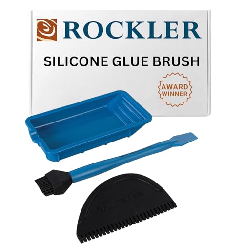 Rockler Silicone Glue Applicator Kit (3 Piece) - Glue Applicator Set Includes Glue Brush, Glue Tray, & Glue Spreader – Rinse Woodworking Glue Applicator Kit w/Water - Not Safe for Food Use