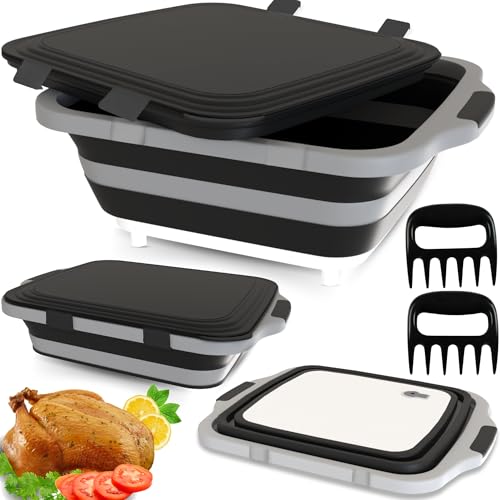 MAYALEAD BBQ Prep Tub with 2 Pcs Meat Shredder Claws, 4.22Ga...