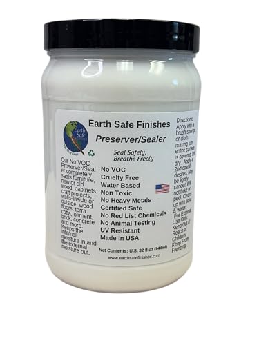Earth Safe FInishes Preserver Sealer for All Surfaces (Wood, Concrete, Brick, Terra Cotta, etc) Durable, Non Toxic, Non Flammable, No VOC, Made in USA (Preserver/Sealer, Gallon)