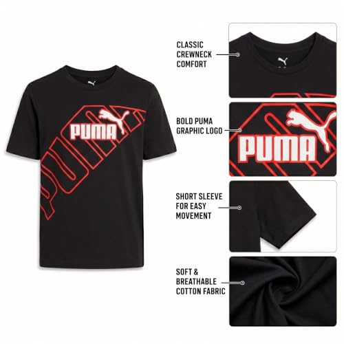 Image of PUMA Boys T-Shirts Athletic Crewneck Short Sleeve Tees (Sizes S-XL)