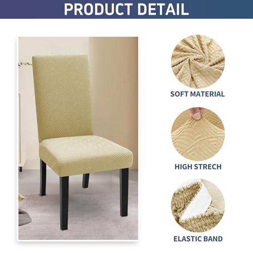 YSTELLAA Stuhlhussen 6er Set, Stuhlhussen Stretch, Sesselüberzug, Universal-Sitzbezug, Waschbar Und Abnehmbar… – Ansicht 4