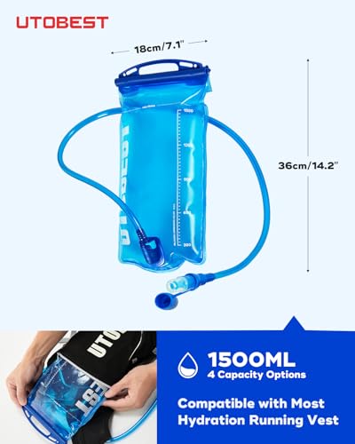Image of UTOBEST Hydration Bladder Water Bladder for Hiking Backpack UTR201 | PEVA,BPA Free,Leakproof,High Flow Bite Valve, Easy Use and Cleaning, for Hiking,Running,Cycling,Camping