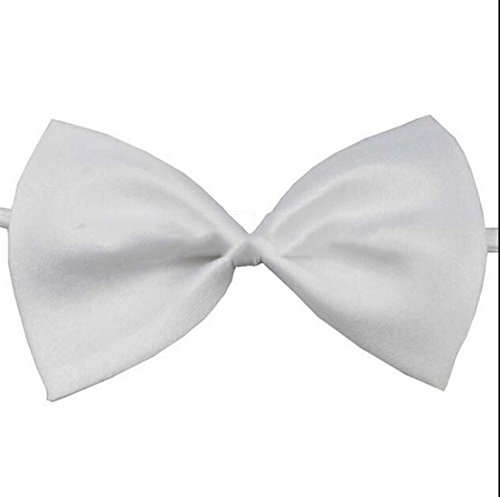Selected Adjustable Dog Bow Tie Puppy Pet Costume Collar Stripe Bow Tie Dogs Cats Puppy Tie Neck Tie - Perfect for Wedding Tie Party Accessories (Cute Bowtie - White)