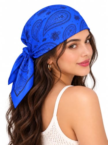 Image of Ravaiyaa - Attitude is everything Women Printed Silk Bandana 21 x 21 Inch Square Headband & Hair Wrap, Soft & Versatile | Fashion Neck Wrap