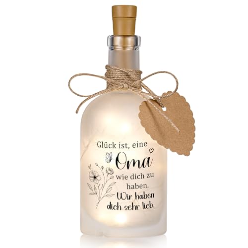 BBTO Flaschenlicht f&uuml;r Oma Geldgeschenk LED Dekoflaschen mit Spruch Beleuchtete Nachtlicht Geld Verpackung Geschenk f&uuml;r Oma Geburtstag Weihnachtstag Muttertag