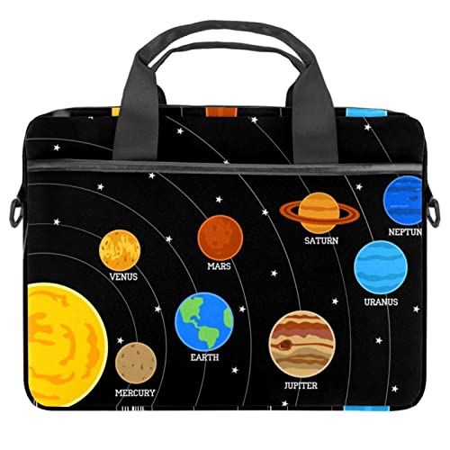 Sac à bandoulière pour ordinateur 13-14.5 pouces motif galaxie espace, pochette pc portable mixte