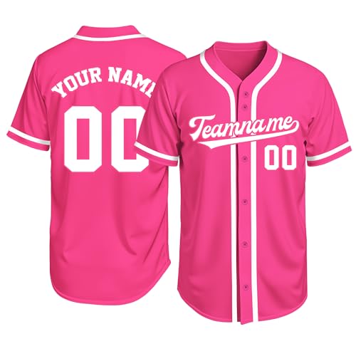 Image of Custom Baseball Jersey Personalized Stitched or Printed Name Number Baseball Shirt Sports Uniform Gifts for Men Women Youth