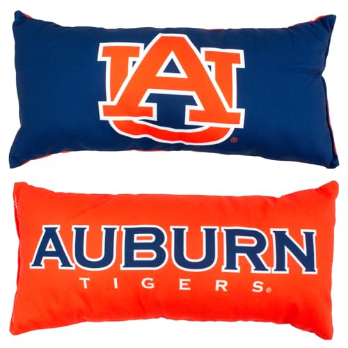 College Covers Solid Color Bolster Travel Pillow, 1 Count (Pack of 1), Auburn Tigers