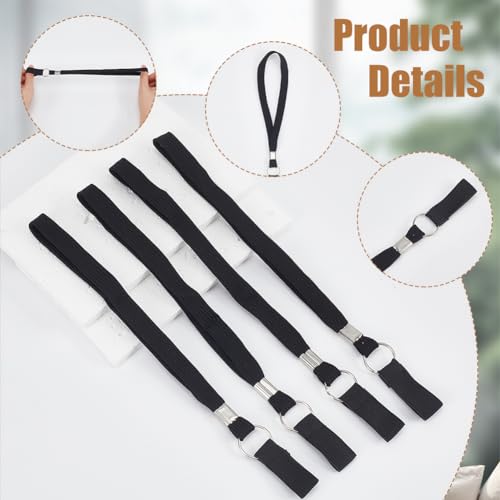 HOBBIESAY 4Pcs Nylon Walking Stick Wrist Straps Black Elderly Cane Ropes with Iron Finding Walking Crutch Wrist Loops Seniors Mobility Aids Cane Straps for Cane Replacement Accessories - Thumbnail 3