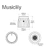 Musiclily Pro Universal Guitar Amp Amplifier Push-on Knobs with Set Screw for All Potentiometers Marshall Amplifiers, Black with Gold Aluminum Top (Set of 6) #1