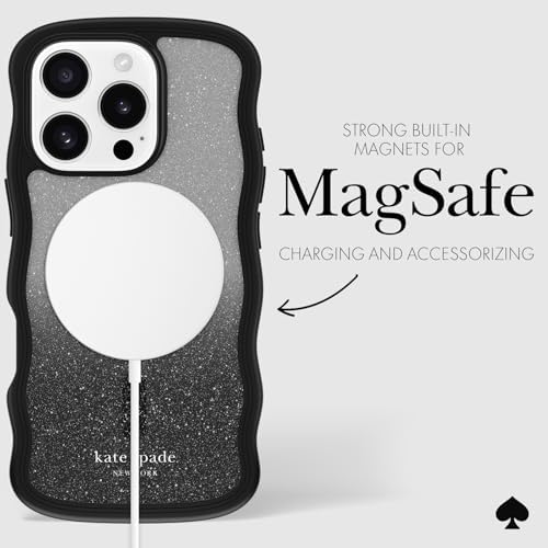 Image of kate spade new york iPhone 16 Pro Case - Wavy Nightfall | Compatible with MagSafe - Lightweight Designer Case for iPhone 16 Pro with Anti-Scratch Coating and Wavy Nightfall Design