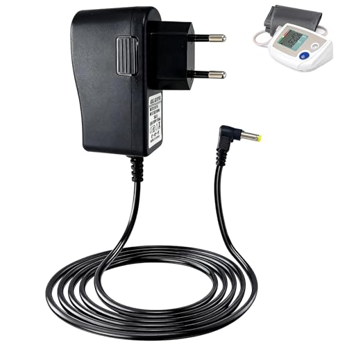 1.5M 6V Alimentación Cargador Tensiómetro, Adaptador Cable DC 6v para Tensiómetro, Cargador Compatible Modelos M2 M3 M7 y Más, Protección de Seguridad y Eficiente Energéticamente ﻿ ﻿ ﻿