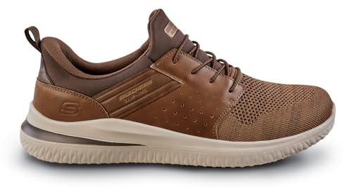 Skechers Hands Free Slip-Ins Collin, Men's, Brown, Soft Toe, EH, Slip Resistant, Oxford, Work Shoe (8.0 M)