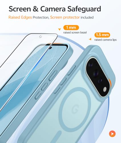 Image of FNTCASE for Google Pixel 11 Pro Case / Pixel 11 Case, with Screen Protector | Fit for Magsafe, Translucent Matte, 14FT Military Grade Drop Protection, Shockproof Protective Phone Cover, Teal