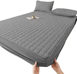 Protetor de Colchão King Impermeável, em Poliéster, 193x203x40cm, Com Elástico em Toda Volta, Cores Aleatórias, Para Uso Doméstico