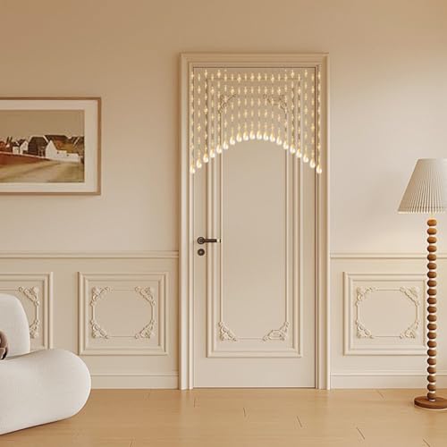 Image of HASTHIP Crystal Bead String Curtain 0.6-0.8M Self-Adhesive Decor