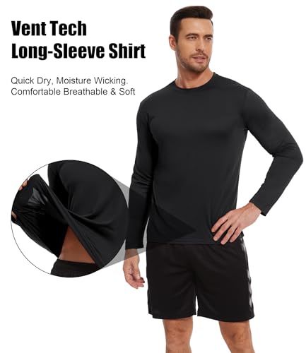 6/7 Pack Men Dry Fit Workout Long Sleeve Athletic Gym UPF SPF UV Sun Protection Quick Dry Lightweight Shirts4