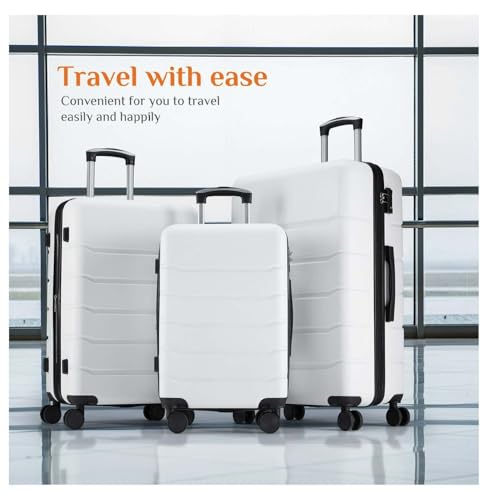 24 Inch Luggage Lightweight Expandable Rolling Suitcase - Hard Shell TSA Lock Spinner Wheels White3