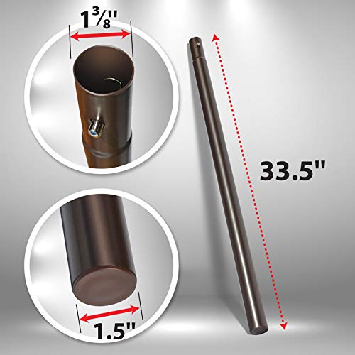 Benefitusa Outdoor Patio Umbrella Replacement Bottom Lower Pole With Bullet Buckle,Golden Coffee (33.5" L) #TOP3