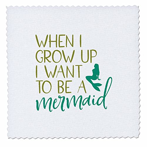 10x10 inch Quilt Square - Image of Mermaid Silhouette and Funny Quote Morgan Elizabeth Design - Phrases
