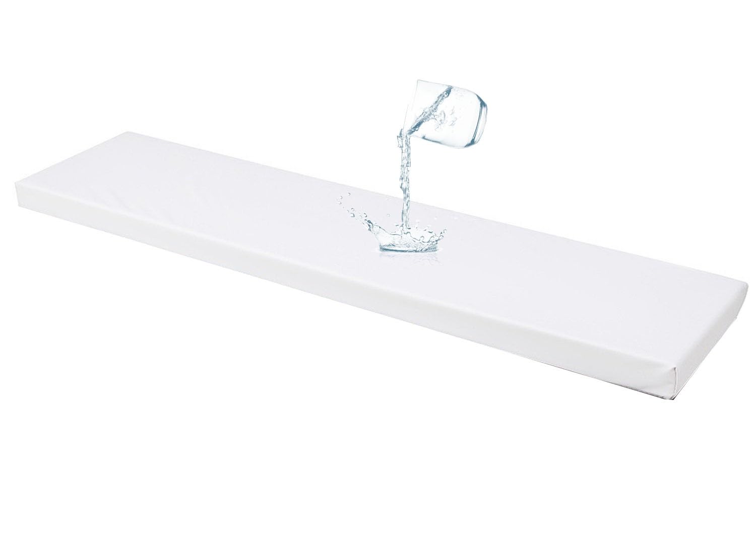 Wodoodporny gruby pokrowiec na ławkę 8 cm, antypoślizgowy ochraniacz na krzesła i ławki zewnętrzne, biały 160 x 50 cm - idealny na patio, do ogrodu i grudnia