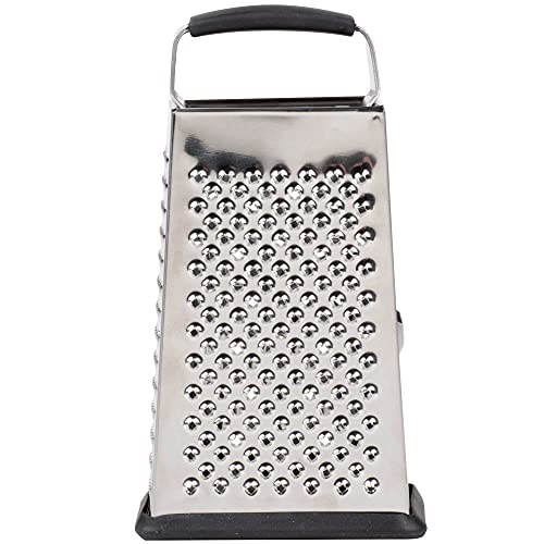 Image of TableCraft SG203BH, Cash & Carry Back Of The House Box Grater, Small 6 inch Size, 4-Sided Tapered Design, Anti-Slip Base, Dishwasher Safe, Stainless Steel, Ideal for Shredding Veggies and Grating Cheese
